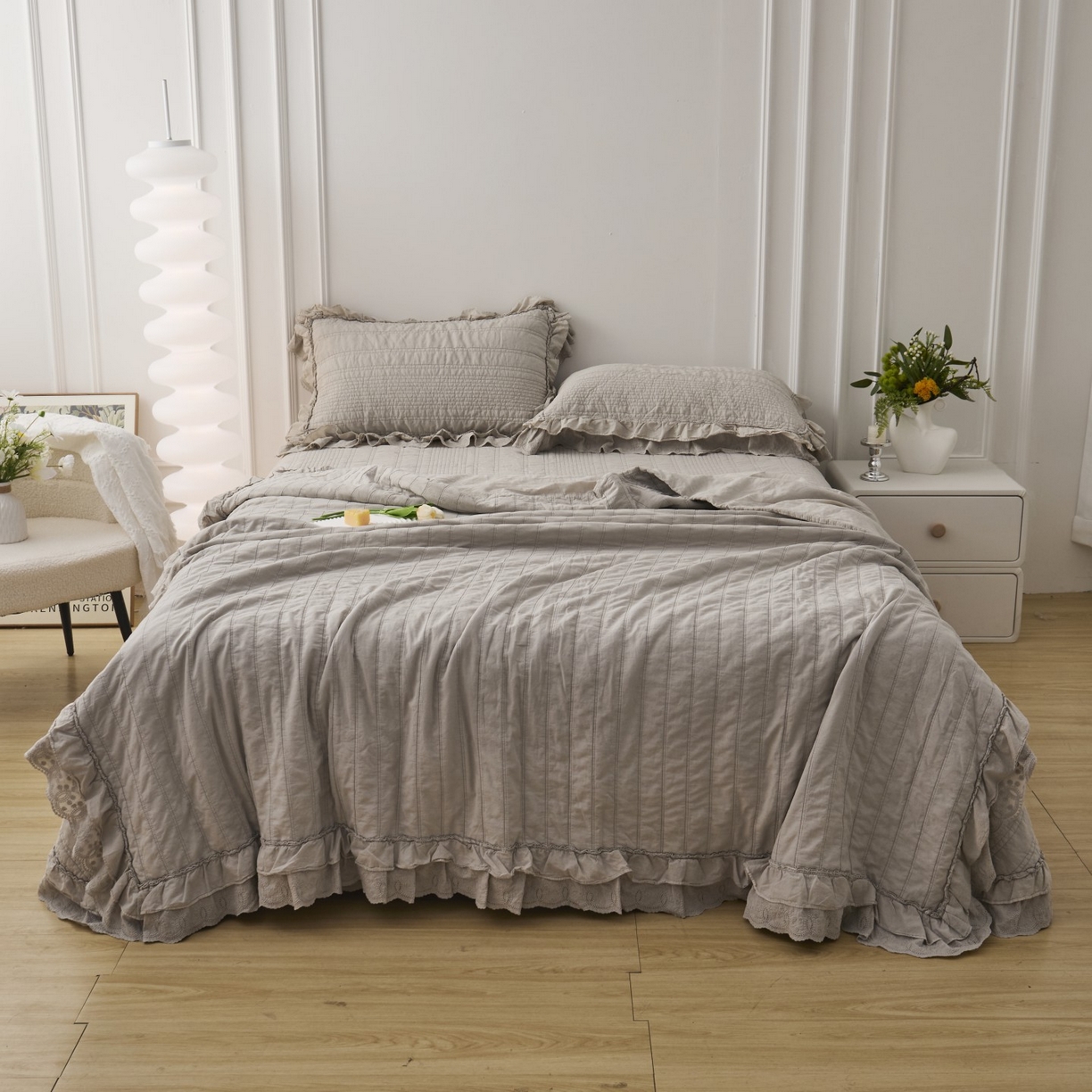 上喜 2025新款全棉砂洗床盖新升级第五代 深灰