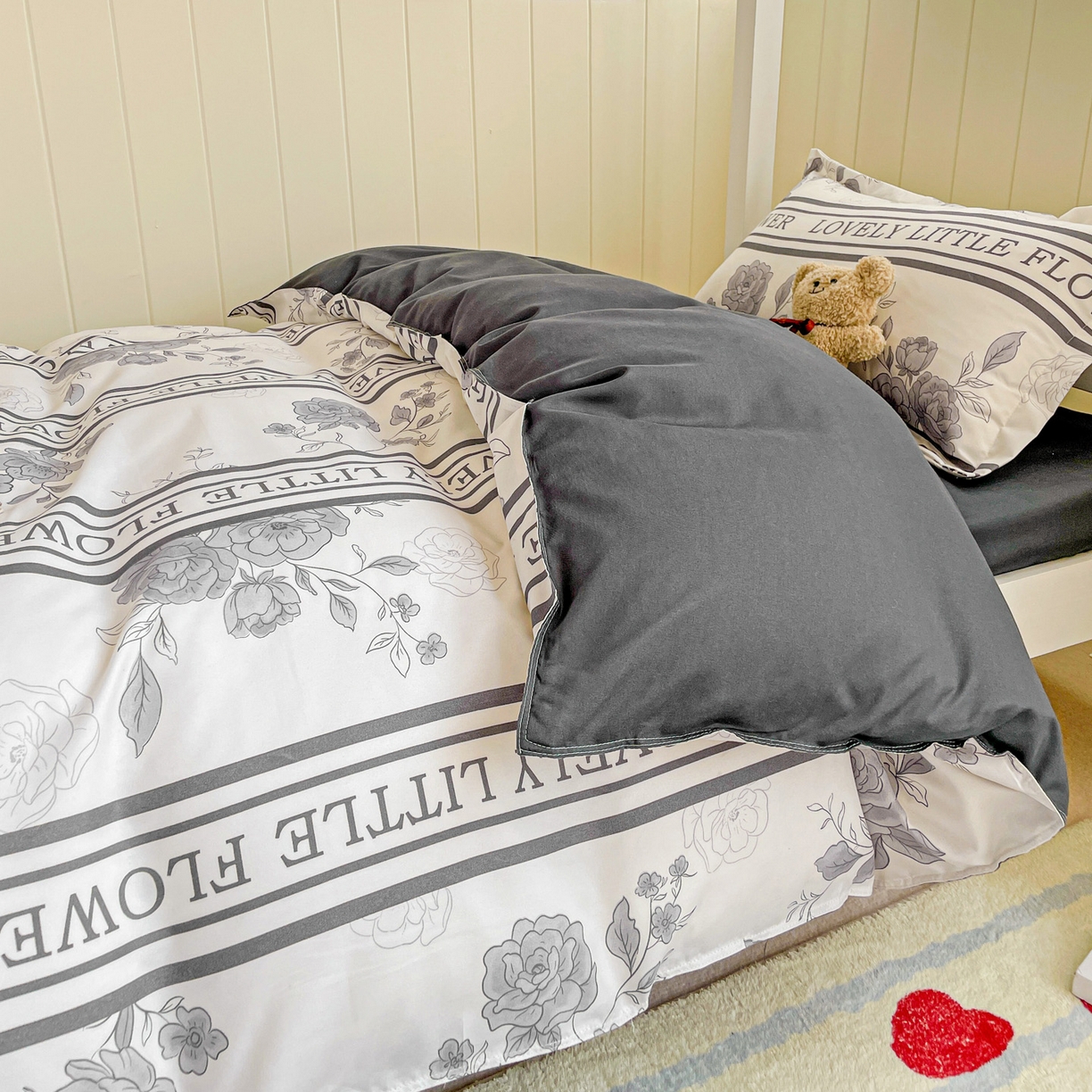 91家纺网 家纺一手货源 找家纺 楠沐家纺 2025新款芦荟棉印花学生宿舍上下铺四件套三件套 山茶花