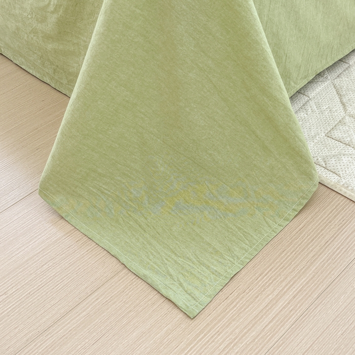 91家纺网 家纺一手货源 找家纺 菡宝 【不断货 预留5公分缩水】a类母婴级纯棉全棉色织水洗棉四件套 支持定制定做尺寸 奶昔白可可绿