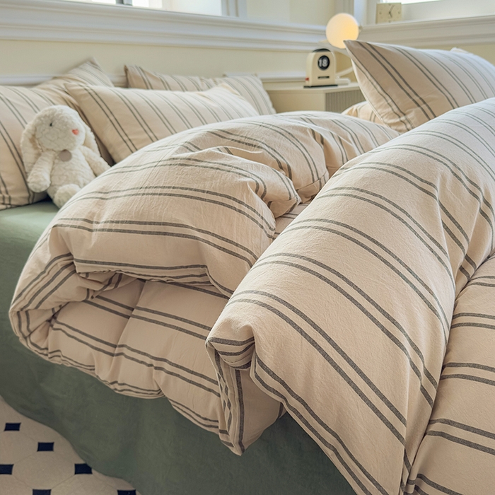 91家纺网 家纺一手货源 找家纺 菡宝 【不断货 预留5公分缩水】a类母婴级纯棉全棉色织水洗棉四件套 支持定制定做尺寸 中古绿条