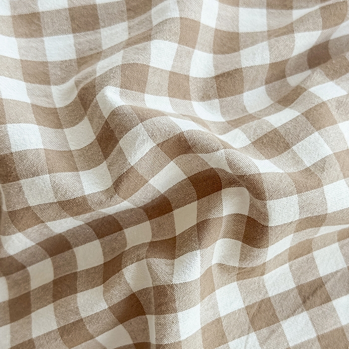 91家纺网 家纺一手货源 找家纺 菡宝 【不断货 预留5公分缩水】a类母婴级纯棉全棉色织水洗棉四件套 支持定制定做尺寸 棕小格