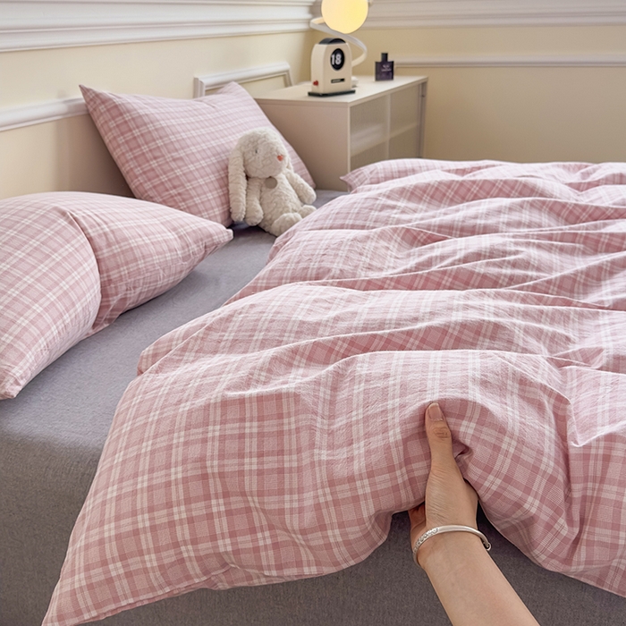 91家纺网 家纺一手货源 找家纺 （总）菡宝 【不断货 预留5公分缩水】a类母婴级纯棉被罩全棉色织水洗棉被套单件 支持定制定做尺寸