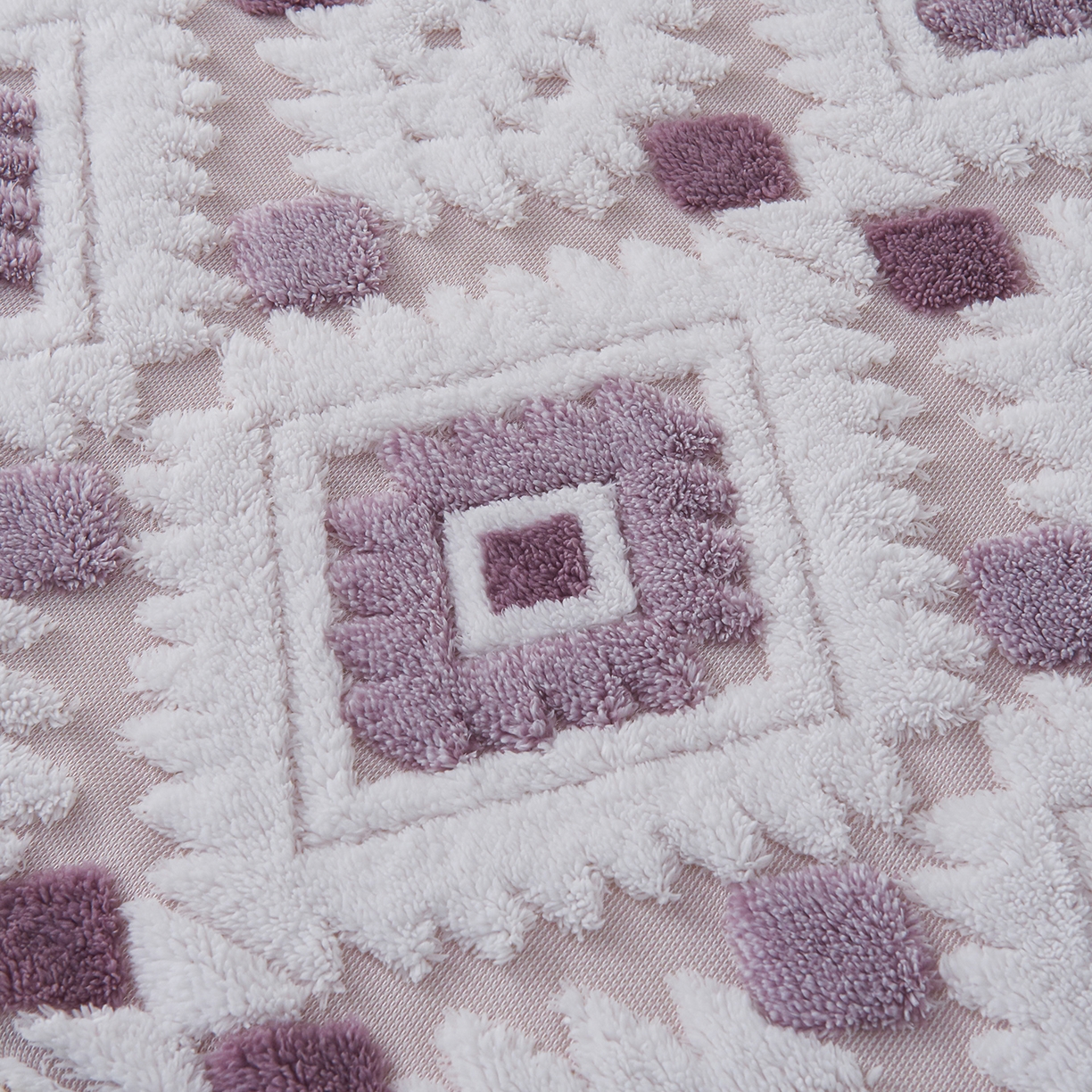 91家纺网 家纺一手货源 找家纺 枋梢家纺 2025新款阳离子羊羔绒毛毯盖毯毯子波西米亚系列 菱格-幽紫