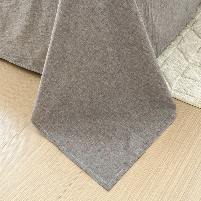 91家纺网 家纺一手货源 找家纺 菡宝 【不断货 预留5公分缩水】a类母婴级纯棉被罩全棉色织水洗棉被套单件 支持定制定做尺寸 简约棕灰