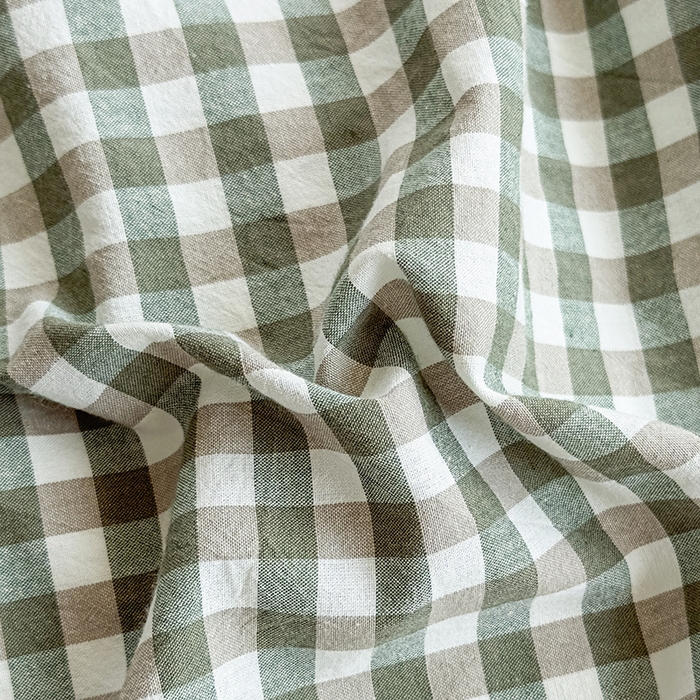 91家纺网 家纺一手货源 找家纺 菡宝 【不断货 预留5公分缩水】a类母婴级纯棉被罩全棉色织水洗棉被套单件 支持定制定做尺寸 绿小格