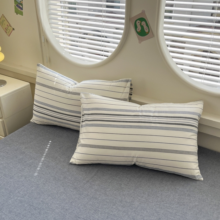 91家纺网 家纺一手货源 找家纺 菡宝 【不断货 预留5公分缩水】a类母婴级纯棉被罩全棉色织水洗棉被套单件 支持定制定做尺寸 漫幽-灰条蓝