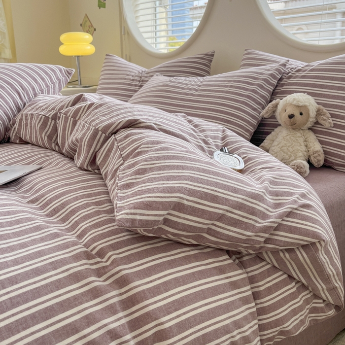 91家纺网 家纺一手货源 找家纺 菡宝 【不断货 预留5公分缩水】a类母婴级纯棉被罩全棉色织水洗棉被套单件 支持定制定做尺寸 牧野-魅影紫