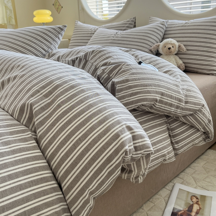 91家纺网 家纺一手货源 找家纺 菡宝 【不断货 预留5公分缩水】a类母婴级纯棉被罩全棉色织水洗棉被套单件 支持定制定做尺寸 牧野-米卡棕