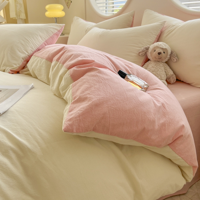 91家纺网 家纺一手货源 找家纺 菡宝 【不断货 预留5公分缩水】a类母婴级纯棉被罩全棉色织水洗棉被套单件 支持定制定做尺寸 奶昔白可可粉