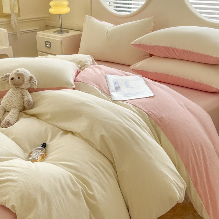 91家纺网 家纺一手货源 找家纺 菡宝 【不断货 预留5公分缩水】a类母婴级纯棉被罩全棉色织水洗棉被套单件 支持定制定做尺寸 奶昔白可可粉