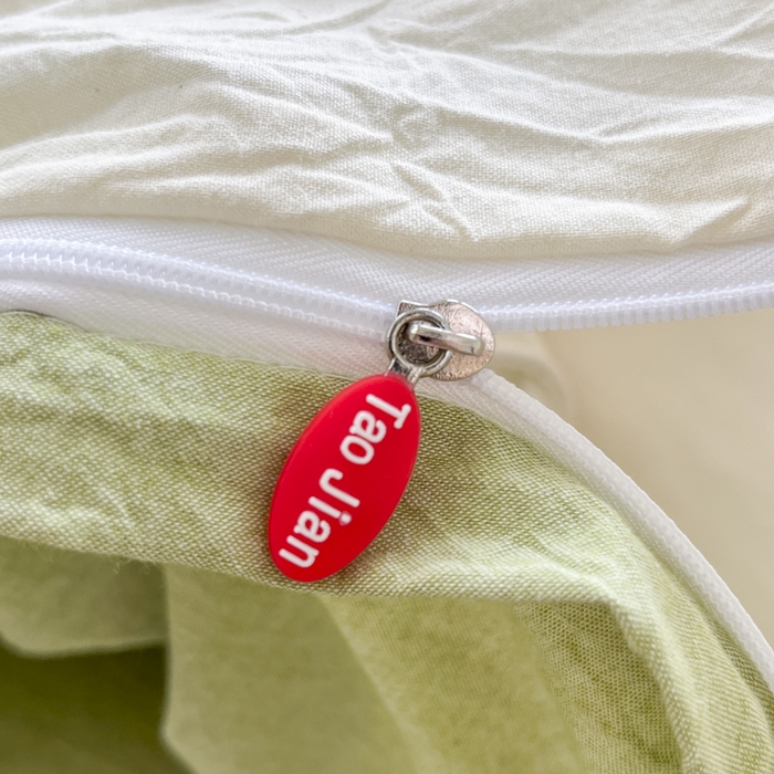 91家纺网 家纺一手货源 找家纺 菡宝 【不断货 预留5公分缩水】a类母婴级纯棉被罩全棉色织水洗棉被套单件 支持定制定做尺寸 奶昔白可可绿