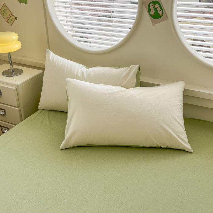 91家纺网 家纺一手货源 找家纺 菡宝 【不断货 预留5公分缩水】a类母婴级纯棉被罩全棉色织水洗棉被套单件 支持定制定做尺寸 奶昔白可可绿