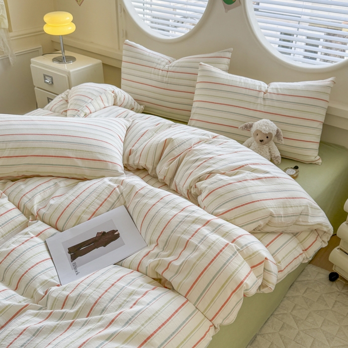 91家纺网 家纺一手货源 找家纺 菡宝 【不断货 预留5公分缩水】a类母婴级纯棉被罩全棉色织水洗棉被套单件 支持定制定做尺寸 且乐-绿青年