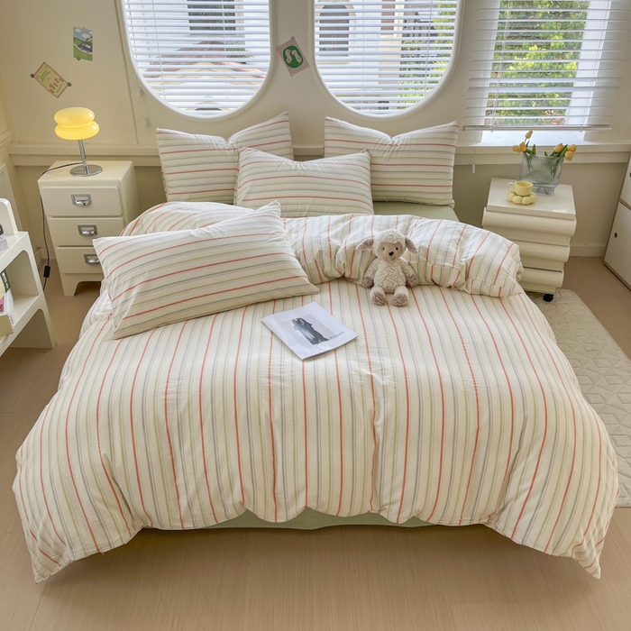 91家纺网 家纺一手货源 找家纺 菡宝 【不断货 预留5公分缩水】a类母婴级纯棉被罩全棉色织水洗棉被套单件 支持定制定做尺寸 且乐-绿青年