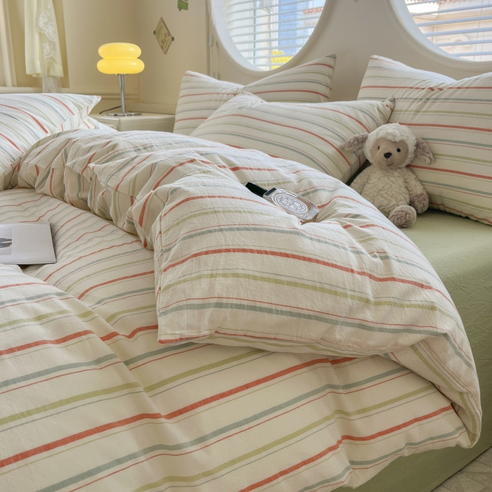 91家纺网 家纺一手货源 找家纺 菡宝 【不断货 预留5公分缩水】a类母婴级纯棉被罩全棉色织水洗棉被套单件 支持定制定做尺寸 且乐-绿青年