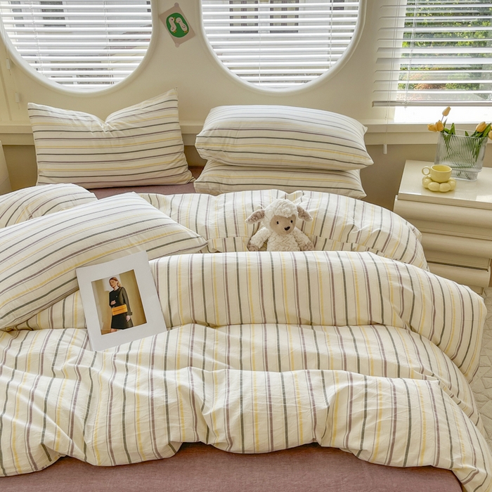 91家纺网 家纺一手货源 找家纺 菡宝 【不断货 预留5公分缩水】a类母婴级纯棉被罩全棉色织水洗棉被套单件 支持定制定做尺寸 且乐-紫青年