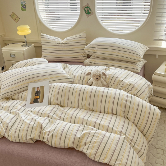 91家纺网 家纺一手货源 找家纺 菡宝 【不断货 预留5公分缩水】a类母婴级纯棉被罩全棉色织水洗棉被套单件 支持定制定做尺寸 且乐-紫青年