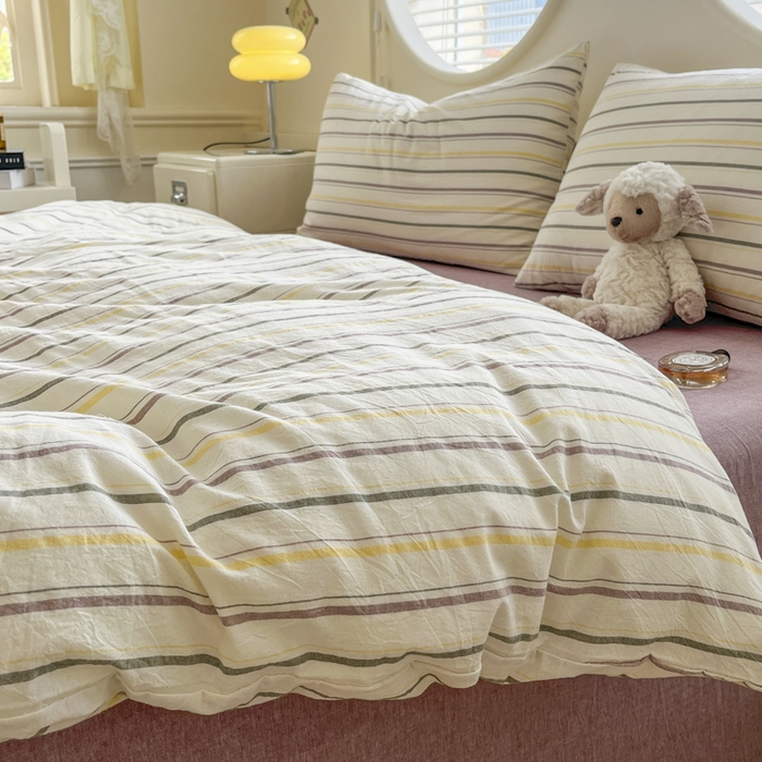 91家纺网 家纺一手货源 找家纺 菡宝 【不断货 预留5公分缩水】a类母婴级纯棉被罩全棉色织水洗棉被套单件 支持定制定做尺寸 且乐-紫青年