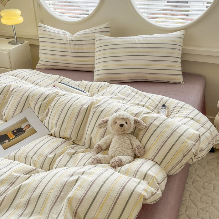 91家纺网 家纺一手货源 找家纺 菡宝 【不断货 预留5公分缩水】a类母婴级纯棉被罩全棉色织水洗棉被套单件 支持定制定做尺寸 且乐-紫青年