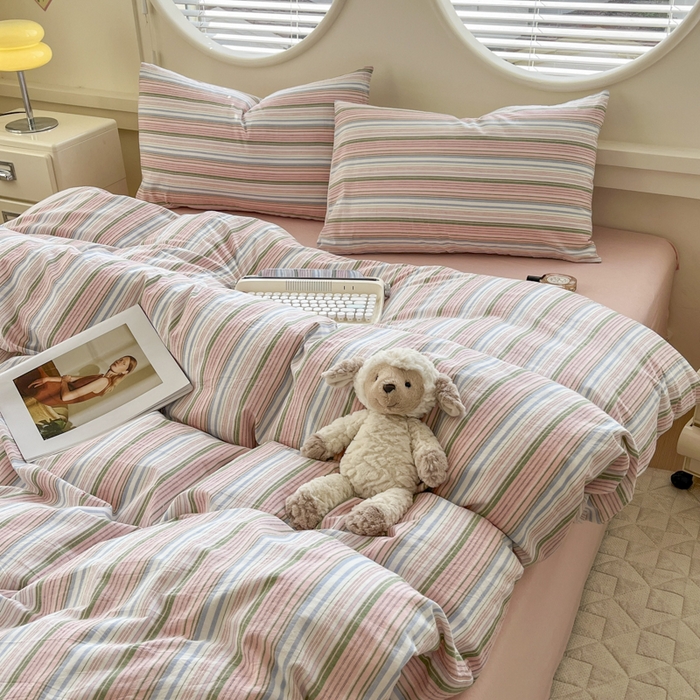 91家纺网 家纺一手货源 找家纺 菡宝 【不断货 预留5公分缩水】a类母婴级纯棉被罩全棉色织水洗棉被套单件 支持定制定做尺寸 夏沫-可可粉