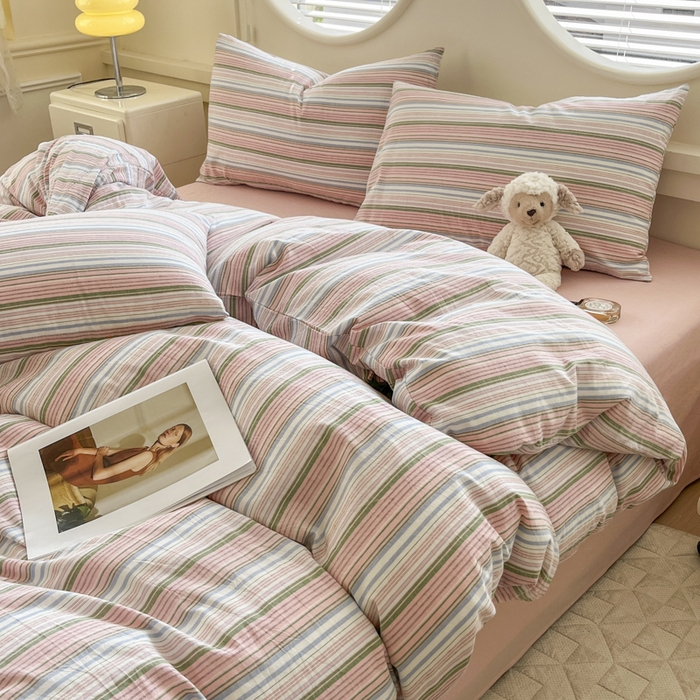 91家纺网 家纺一手货源 找家纺 菡宝 【不断货 预留5公分缩水】a类母婴级纯棉被罩全棉色织水洗棉被套单件 支持定制定做尺寸 夏沫-可可粉