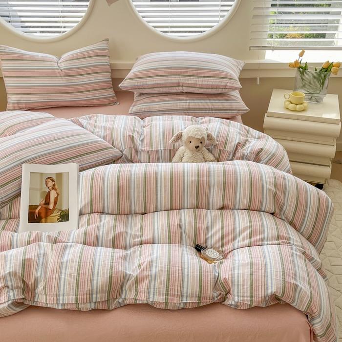 91家纺网 家纺一手货源 找家纺 菡宝 【不断货 预留5公分缩水】a类母婴级纯棉被罩全棉色织水洗棉被套单件 支持定制定做尺寸 夏沫-可可粉