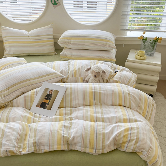 91家纺网 家纺一手货源 找家纺 菡宝 【不断货 预留5公分缩水】a类母婴级纯棉被罩全棉色织水洗棉被套单件 支持定制定做尺寸 夏沫-可可绿