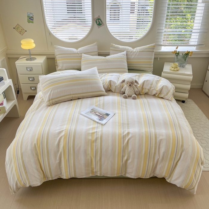 91家纺网 家纺一手货源 找家纺 菡宝 【不断货 预留5公分缩水】a类母婴级纯棉被罩全棉色织水洗棉被套单件 支持定制定做尺寸 夏沫-可可绿