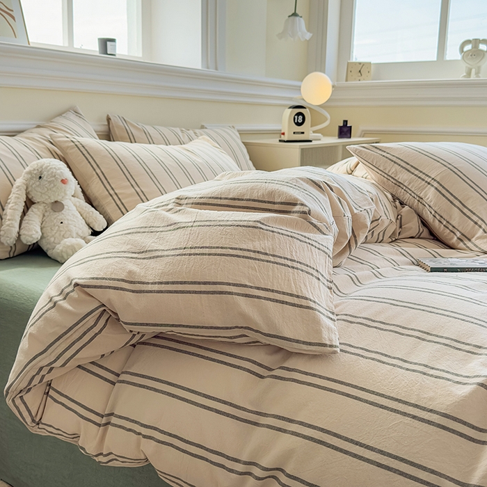 91家纺网 家纺一手货源 找家纺 菡宝 【不断货 预留5公分缩水】a类母婴级纯棉被罩全棉色织水洗棉被套单件 支持定制定做尺寸 中古绿条