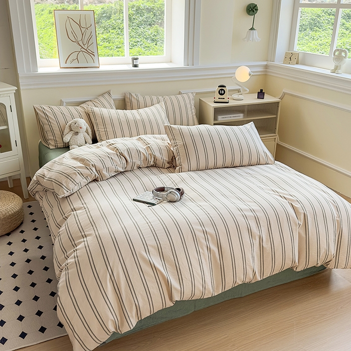 91家纺网 家纺一手货源 找家纺 菡宝 【不断货 预留5公分缩水】a类母婴级纯棉被罩全棉色织水洗棉被套单件 支持定制定做尺寸 中古绿条