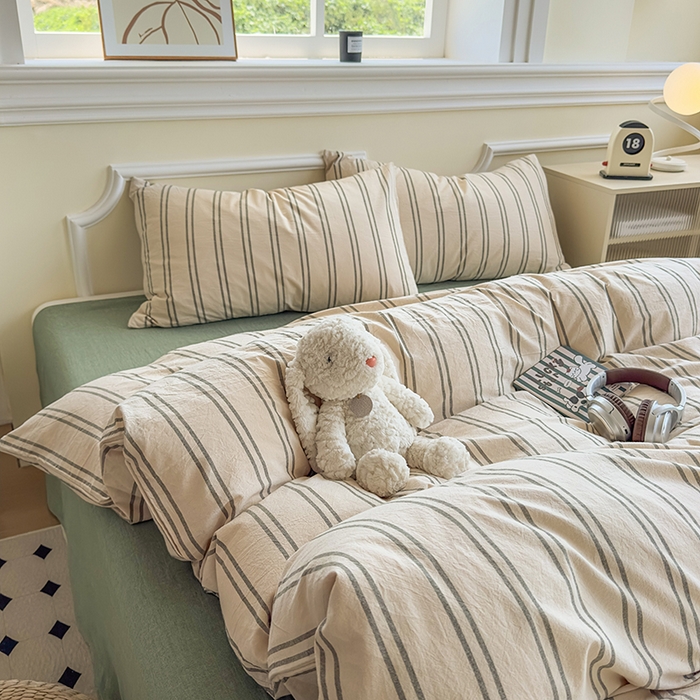 91家纺网 家纺一手货源 找家纺 菡宝 【不断货 预留5公分缩水】a类母婴级纯棉被罩全棉色织水洗棉被套单件 支持定制定做尺寸 中古绿条