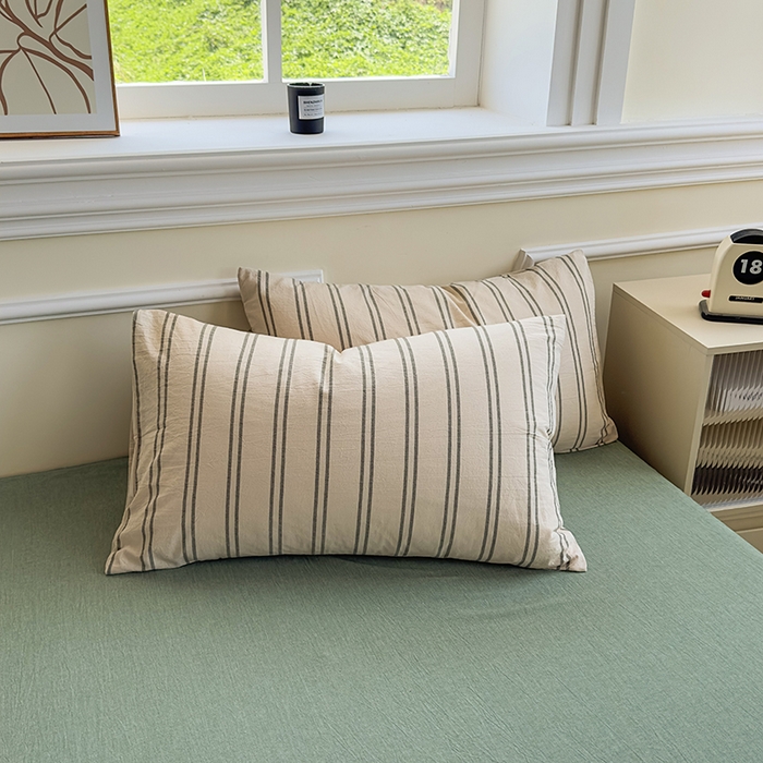 91家纺网 家纺一手货源 找家纺 菡宝 【不断货 预留5公分缩水】a类母婴级纯棉被罩全棉色织水洗棉被套单件 支持定制定做尺寸 中古绿条