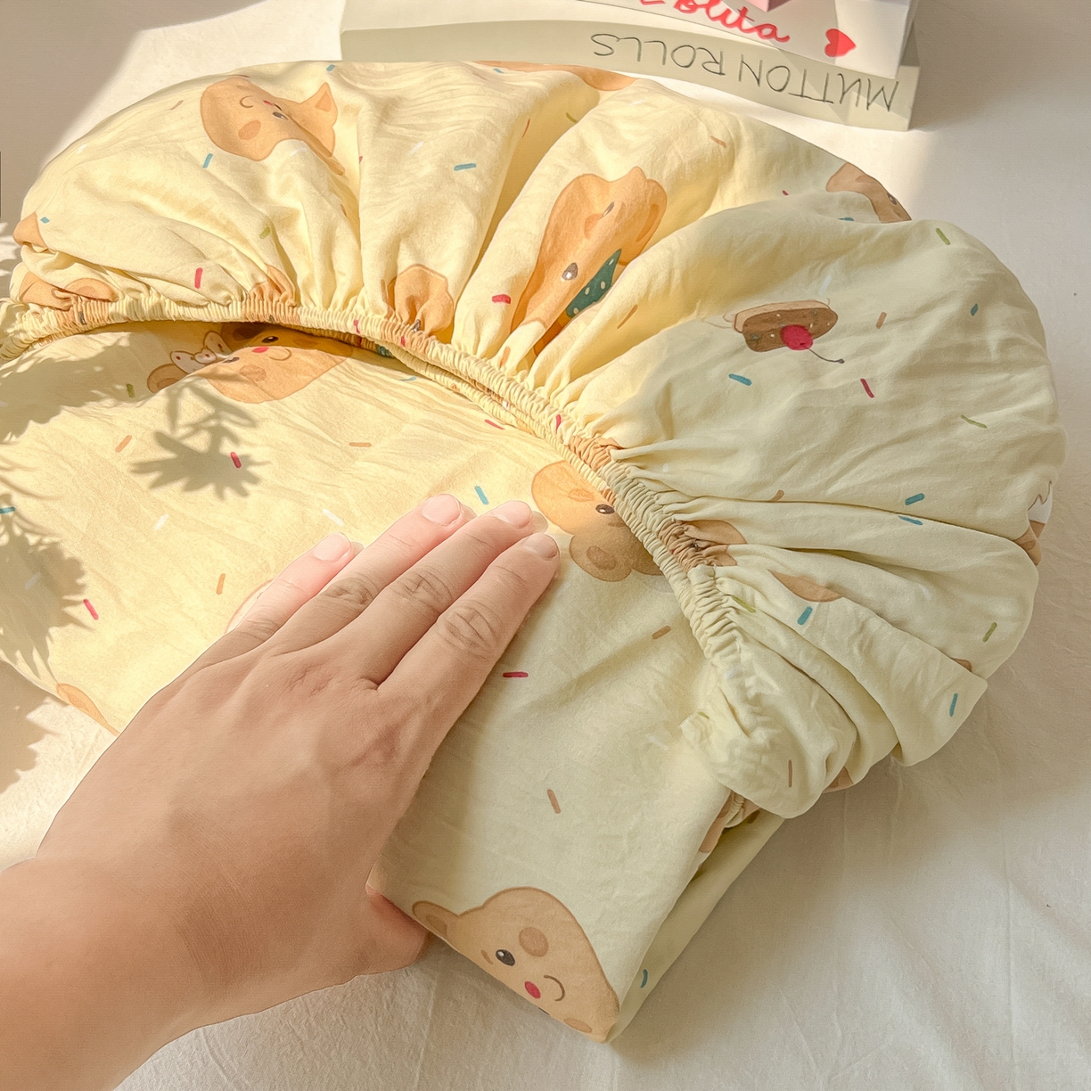 91家纺网 家纺一手货源 找家纺 韩巢家纺 2025新款超柔水洗棉印花床笠床笠单件单床笠学生宿舍专用热销款防滑床套 奥利奥小熊