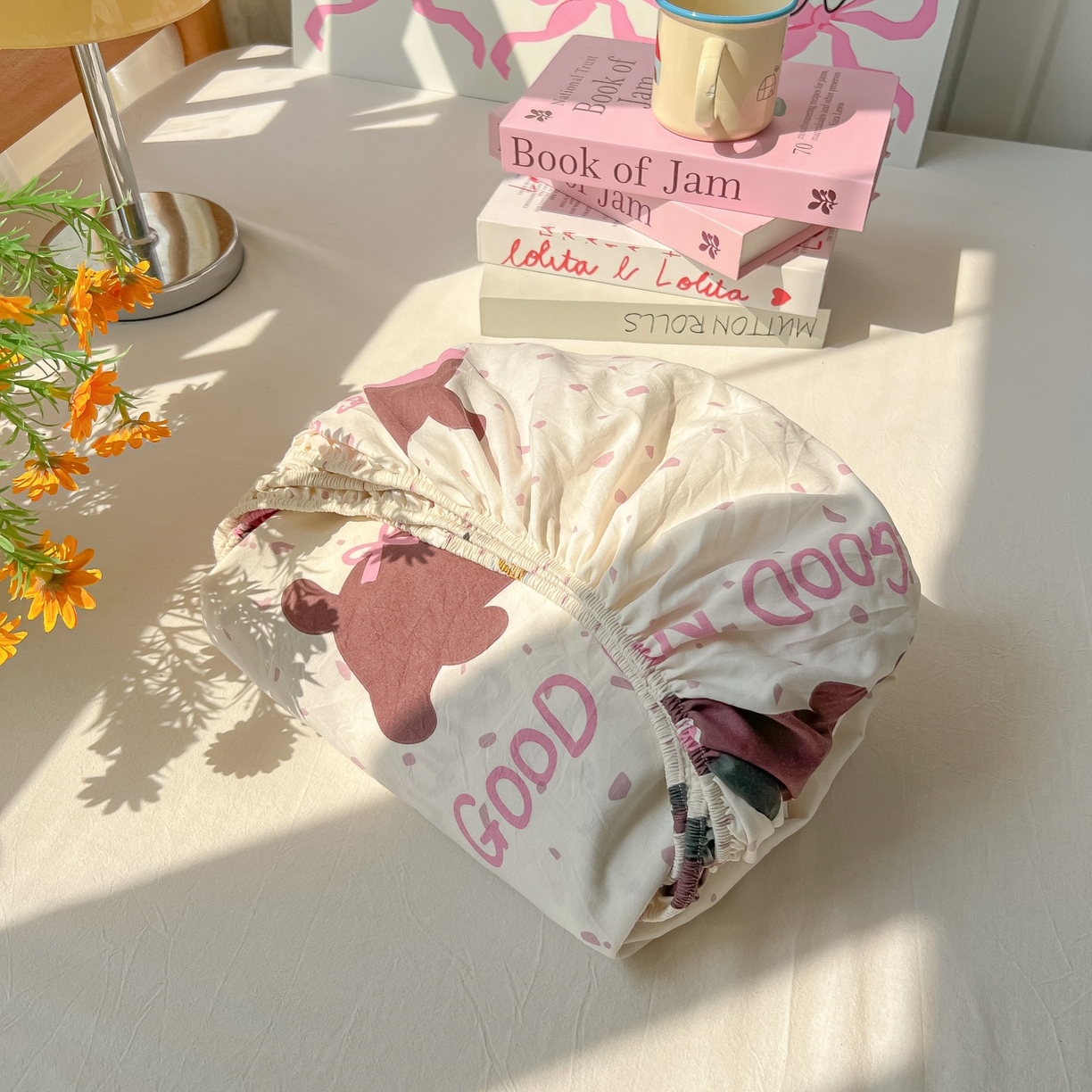 91家纺网 家纺一手货源 找家纺 韩巢家纺 2025新款超柔水洗棉印花床笠床笠单件单床笠学生宿舍专用热销款防滑床套 彩彩狗