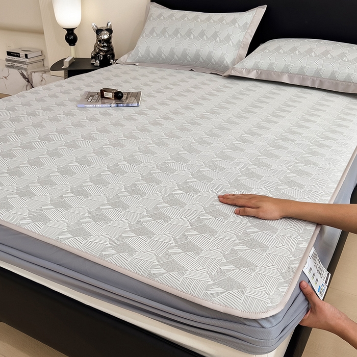 91家纺网 家纺一手货源 找家纺 （总）莱家富 2025新款乙纶凉席冰丝席-银羽流光