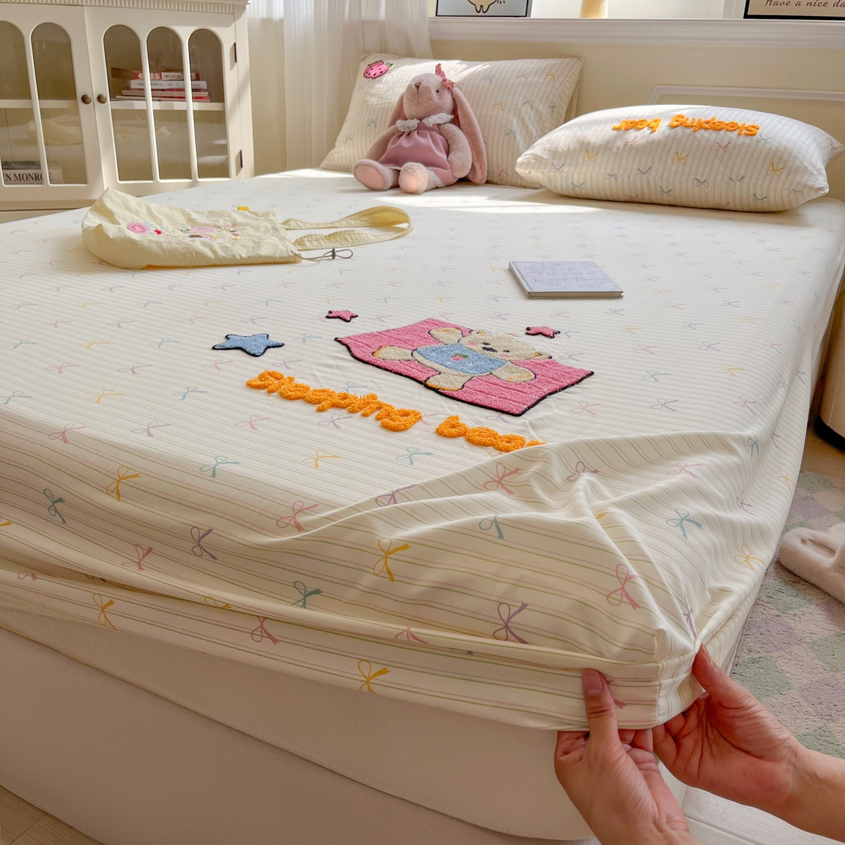 91家纺网 家纺一手货源 找家纺 （总）盼季家纺 2025新款水洗棉毛巾绣床笠系列（提供买家秀）