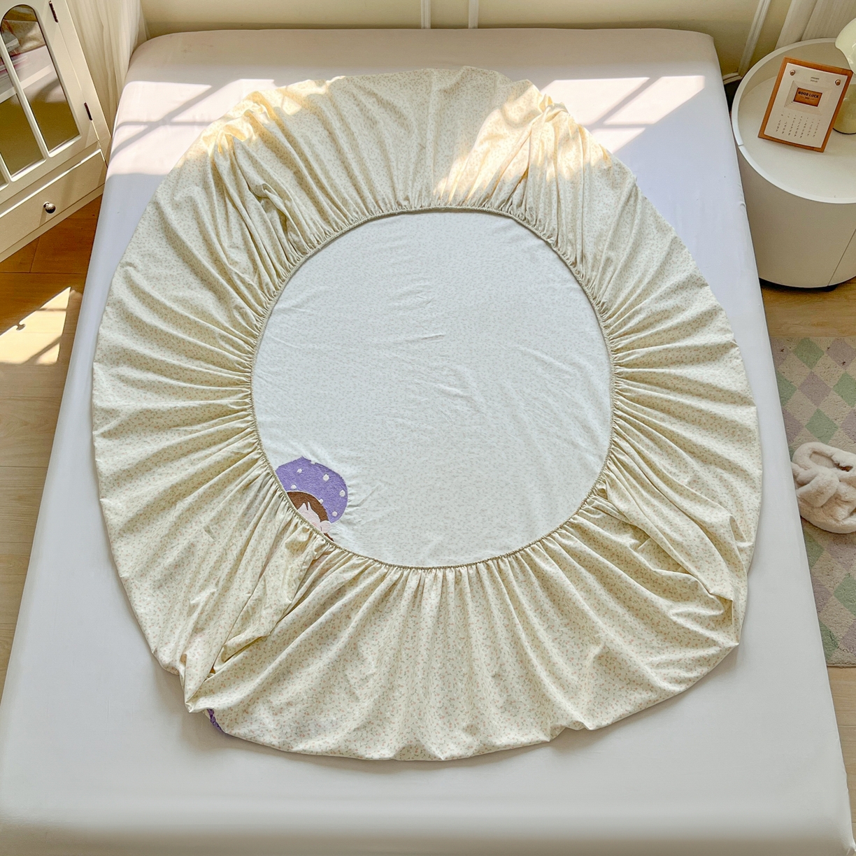 91家纺网 家纺一手货源 找家纺 盼季家纺 2025新款水洗棉毛巾绣床笠系列（提供买家秀） 毛巾绣床笠-元气少女