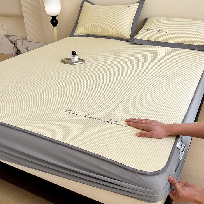 91家纺网 家纺一手货源 找家纺 （总）莱家富 2025新款A类9D乙纶冰豆豆凉席冰丝席-暮野