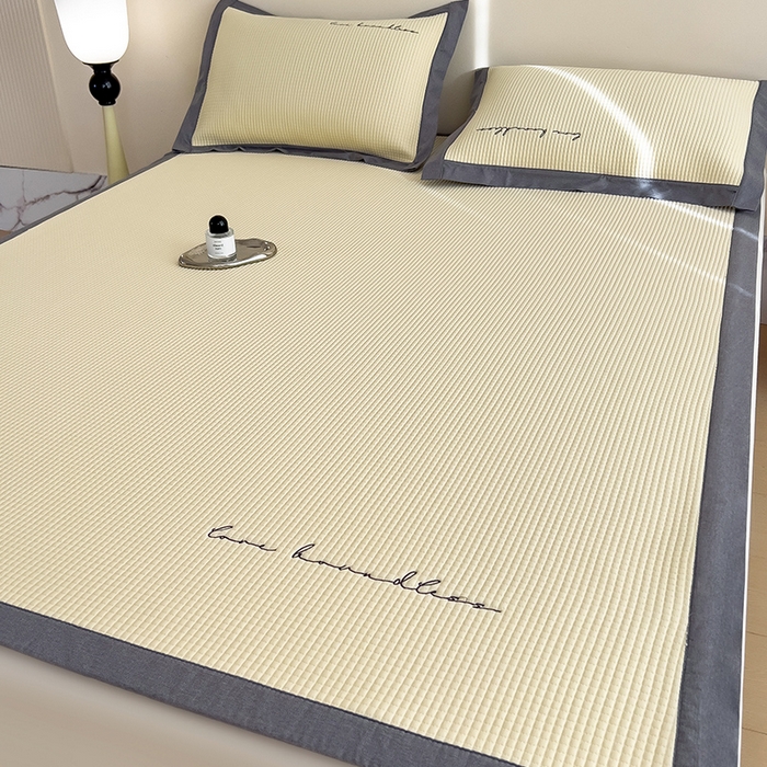 莱家富 2025新款A类9D乙纶冰豆豆凉席冰丝席-暮野 暮野-米黄色-床席款