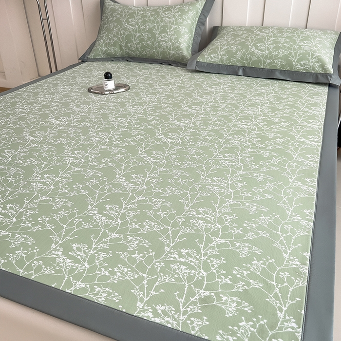 91家纺网 家纺一手货源 找家纺 （总）莱家富 2025新款A类乙纶凉席冰丝席-一叶枝枝