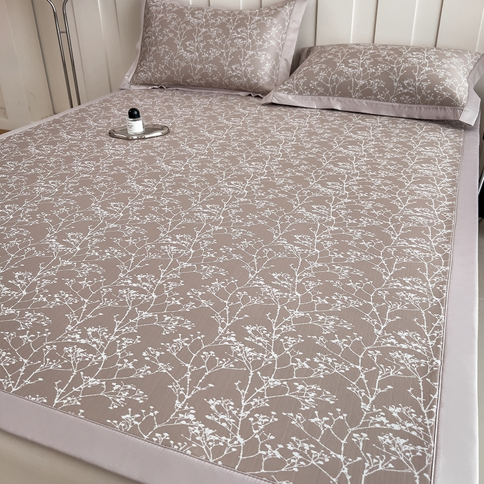 莱家富 2025新款A类乙纶凉席冰丝席-一叶枝枝 一叶枝枝-丝雾棕床席