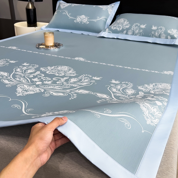 91家纺网 家纺一手货源 找家纺 （总）莱家富 2025新款A类乙纶凉席冰丝席-晓春烂漫