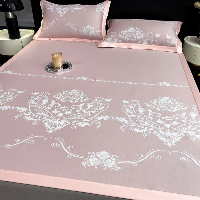 莱家富 2025新款A类乙纶凉席冰丝席-晓春烂漫 晓春烂漫-淡雅粉床席