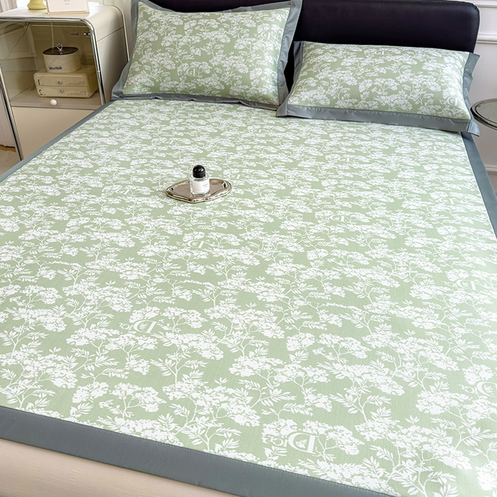 莱家富 2025新款A类乙纶凉席冰丝席-繁花 繁花-冰韵绿床席