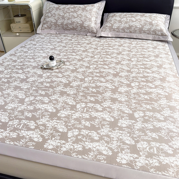 莱家富 2025新款A类乙纶凉席冰丝席-繁花 繁花-丝雾棕床席