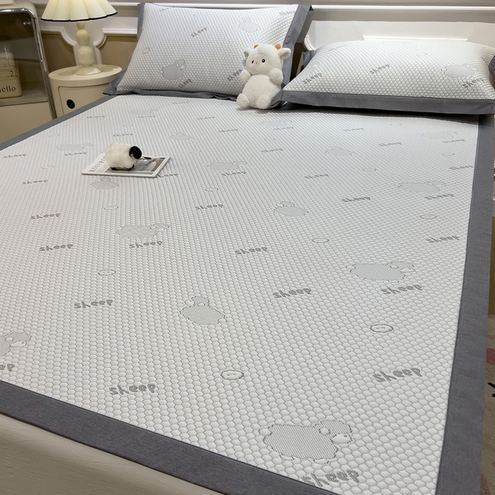 91家纺网 家纺一手货源 找家纺 （总）莱家富 2025新款A类凉感豆豆凉席冰丝席-sheep小羊