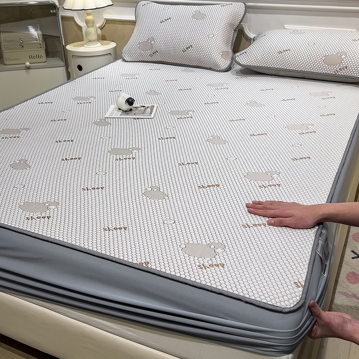 91家纺网 家纺一手货源 找家纺 （总）莱家富 2025新款A类凉感豆豆凉席冰丝席-sheep小羊