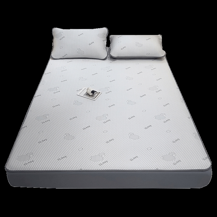 91家纺网 家纺一手货源 找家纺 莱家富 2025新款A类凉感豆豆凉席冰丝席-sheep小羊 sheep-高级灰床笠款