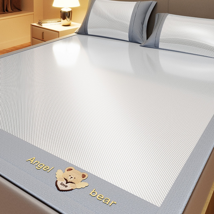 91家纺网 家纺一手货源 找家纺 （总）莱家富 2025新款轻柔丝凉席冰丝席-欢乐熊