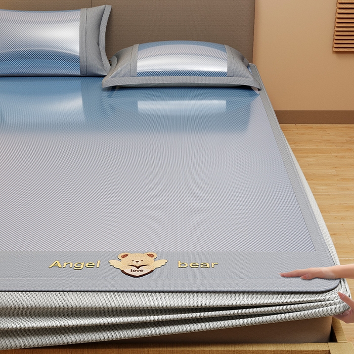 91家纺网 家纺一手货源 找家纺 （总）莱家富 2025新款轻柔丝凉席冰丝席-欢乐熊